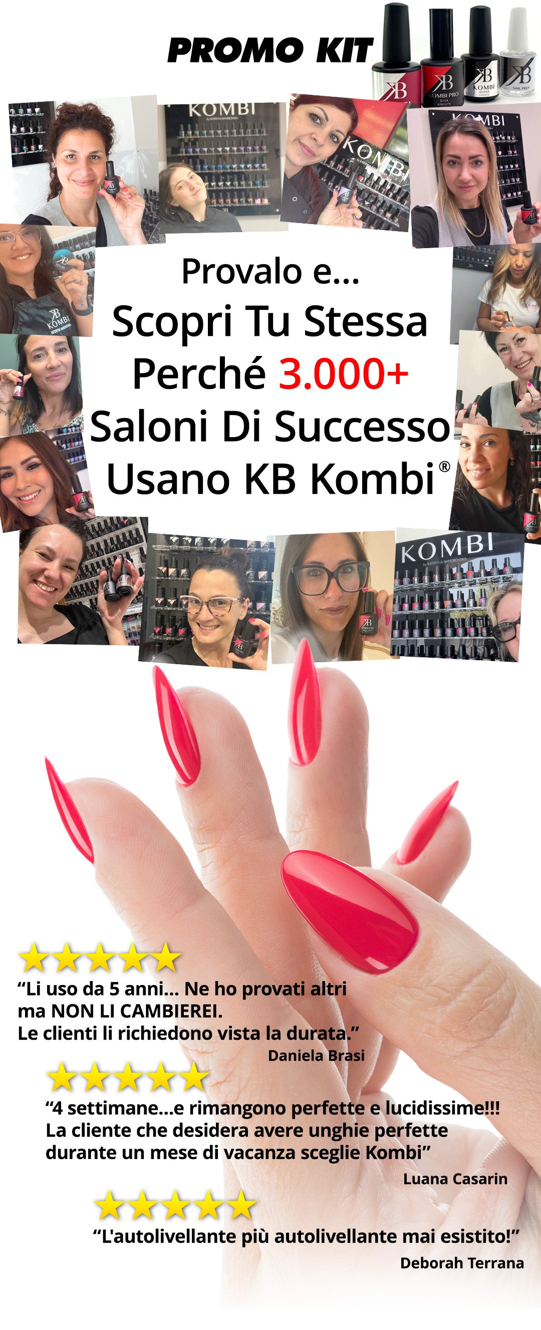 Kit Prova Kombi: Based Bordeaux + Diva + Gloss + Nail prep